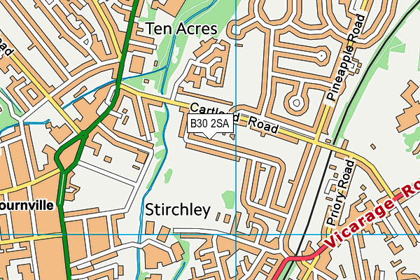 B30 2SA map - OS VectorMap District (Ordnance Survey)