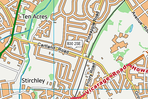 B30 2SE map - OS VectorMap District (Ordnance Survey)
