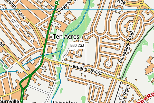 B30 2SJ map - OS VectorMap District (Ordnance Survey)