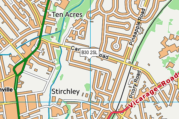 B30 2SL map - OS VectorMap District (Ordnance Survey)