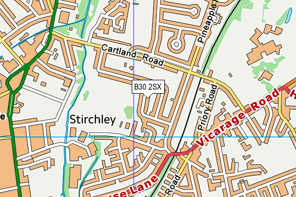 B30 2SX map - OS VectorMap District (Ordnance Survey)