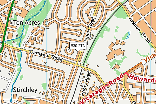 B30 2TA map - OS VectorMap District (Ordnance Survey)
