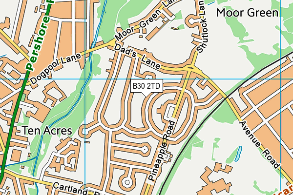 B30 2TD map - OS VectorMap District (Ordnance Survey)