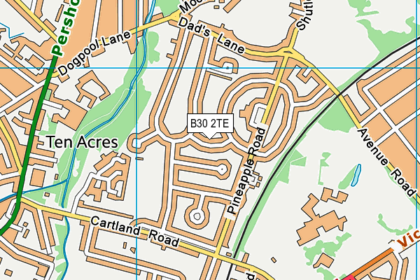 B30 2TE map - OS VectorMap District (Ordnance Survey)