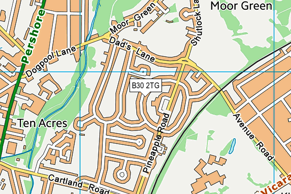 B30 2TG map - OS VectorMap District (Ordnance Survey)