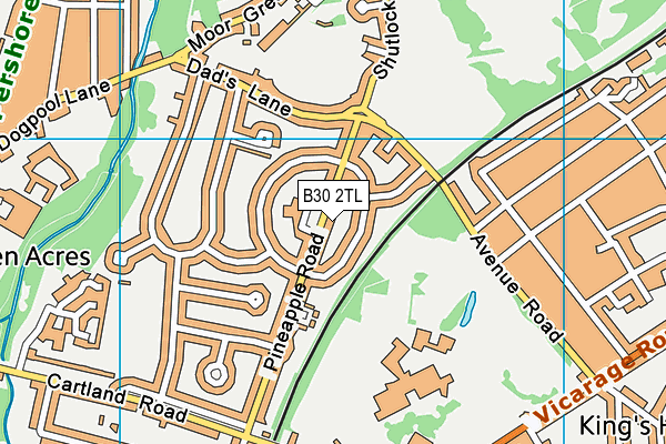 B30 2TL map - OS VectorMap District (Ordnance Survey)