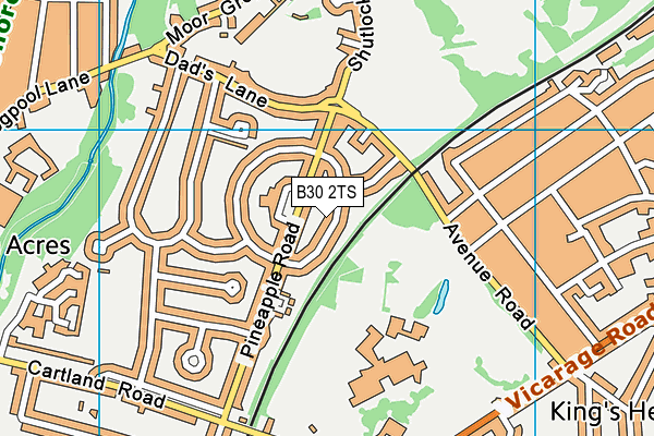 B30 2TS map - OS VectorMap District (Ordnance Survey)