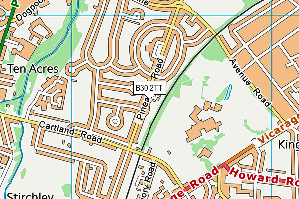 B30 2TT map - OS VectorMap District (Ordnance Survey)