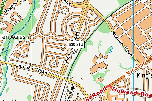 B30 2TU map - OS VectorMap District (Ordnance Survey)