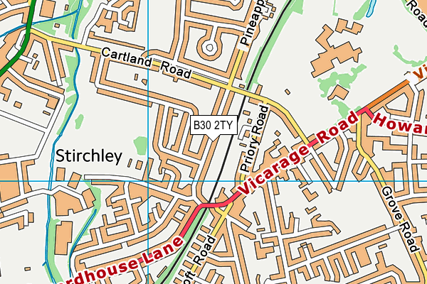 B30 2TY map - OS VectorMap District (Ordnance Survey)