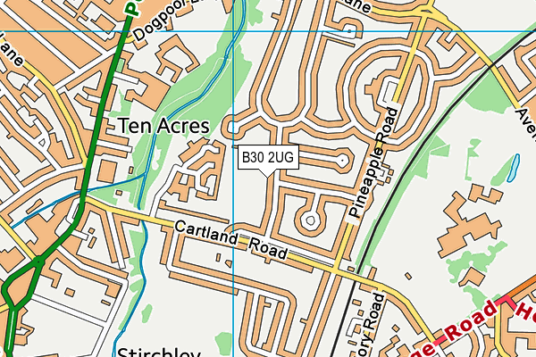 B30 2UG map - OS VectorMap District (Ordnance Survey)