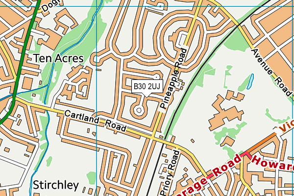 B30 2UJ map - OS VectorMap District (Ordnance Survey)