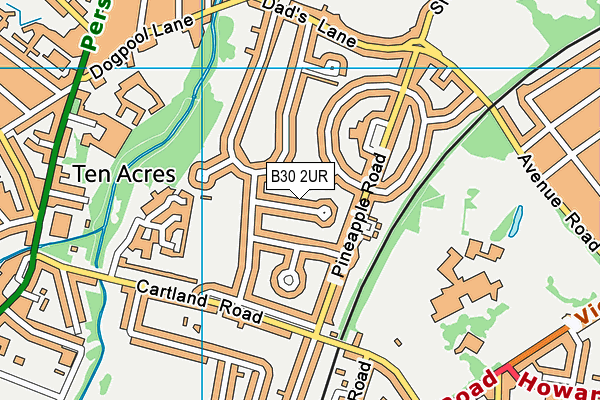 B30 2UR map - OS VectorMap District (Ordnance Survey)