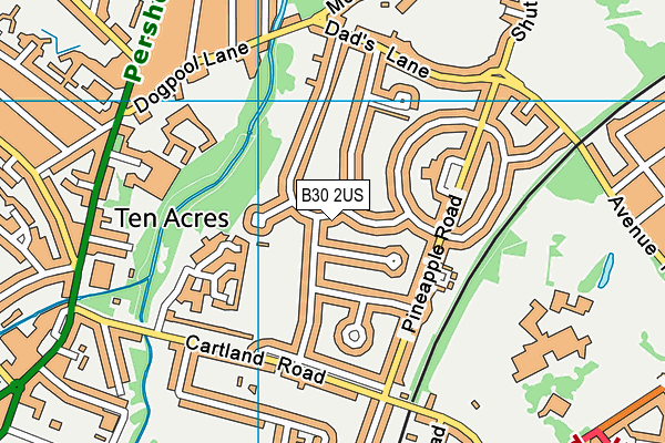 B30 2US map - OS VectorMap District (Ordnance Survey)