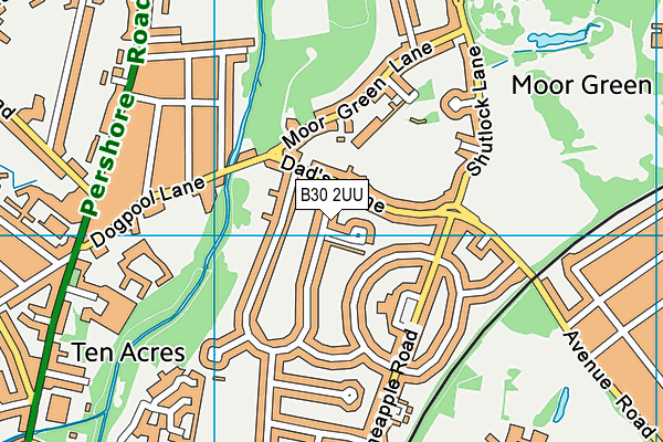 B30 2UU map - OS VectorMap District (Ordnance Survey)