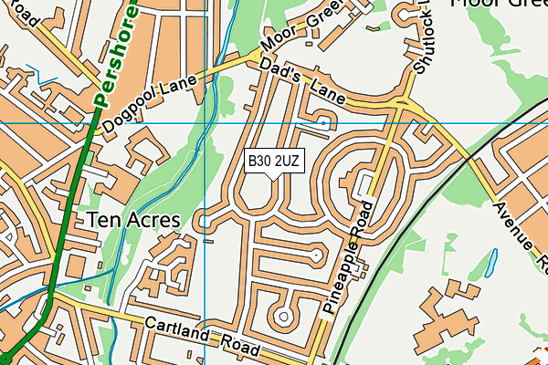 B30 2UZ map - OS VectorMap District (Ordnance Survey)