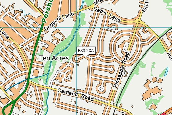 B30 2XA map - OS VectorMap District (Ordnance Survey)