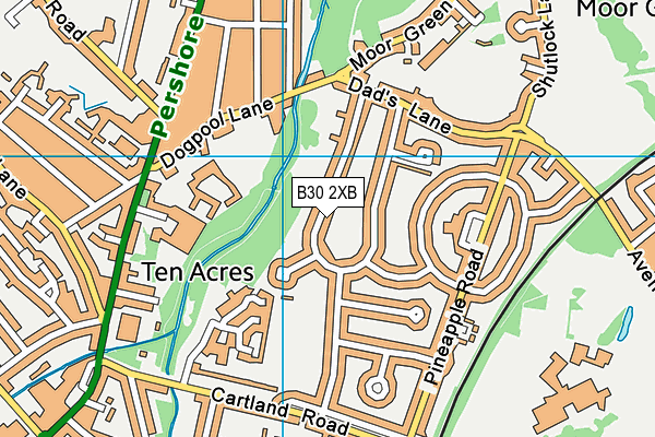 B30 2XB map - OS VectorMap District (Ordnance Survey)