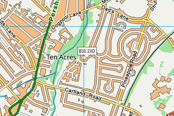 B30 2XD map - OS VectorMap District (Ordnance Survey)