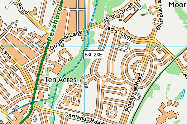 B30 2XE map - OS VectorMap District (Ordnance Survey)