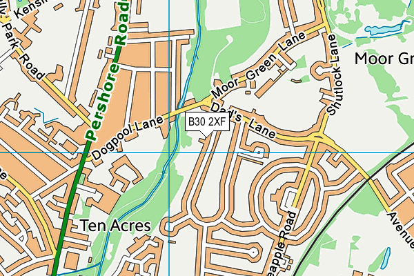 B30 2XF map - OS VectorMap District (Ordnance Survey)