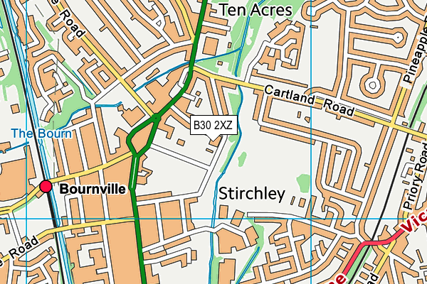 B30 2XZ map - OS VectorMap District (Ordnance Survey)