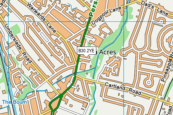 B30 2YE map - OS VectorMap District (Ordnance Survey)
