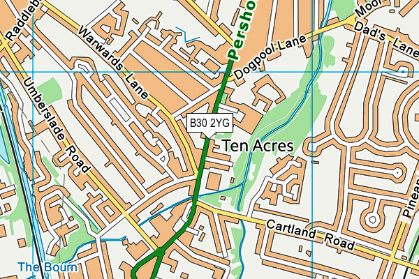 B30 2YG map - OS VectorMap District (Ordnance Survey)