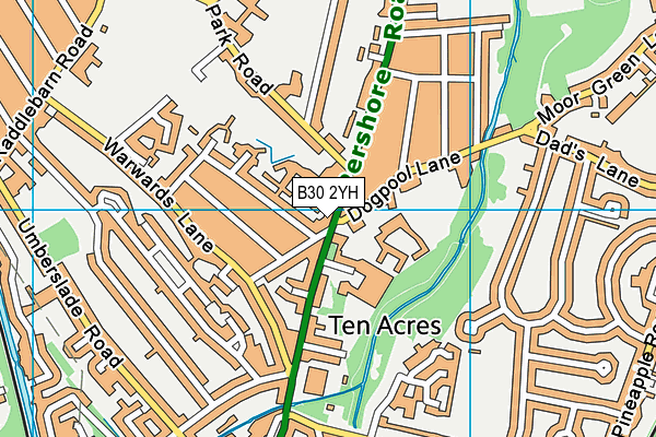 B30 2YH map - OS VectorMap District (Ordnance Survey)