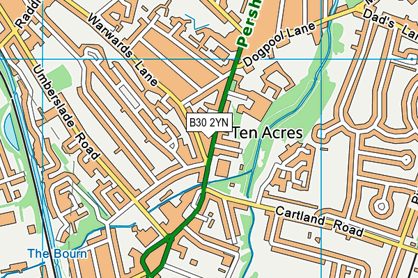 B30 2YN map - OS VectorMap District (Ordnance Survey)