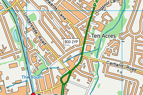 B30 2YP map - OS VectorMap District (Ordnance Survey)
