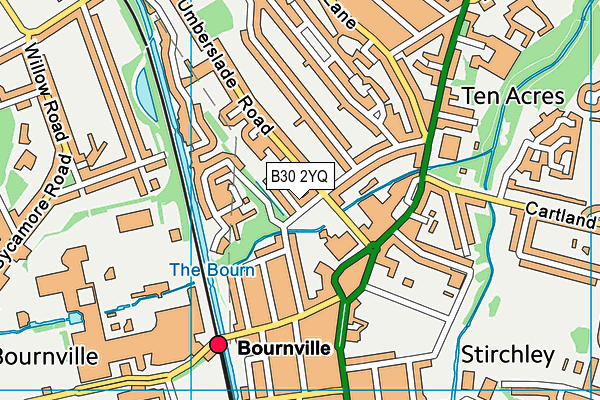 B30 2YQ map - OS VectorMap District (Ordnance Survey)