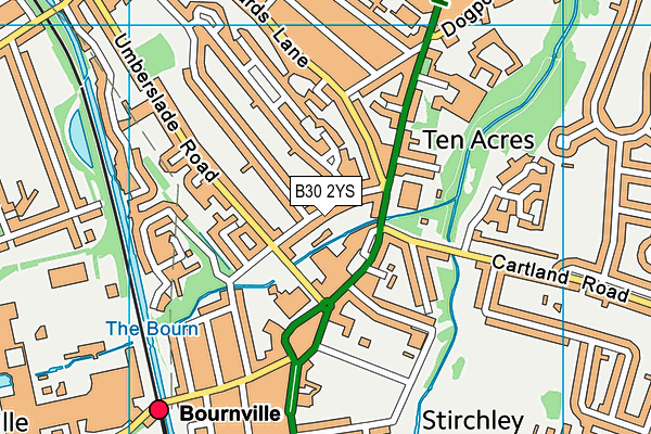 B30 2YS map - OS VectorMap District (Ordnance Survey)
