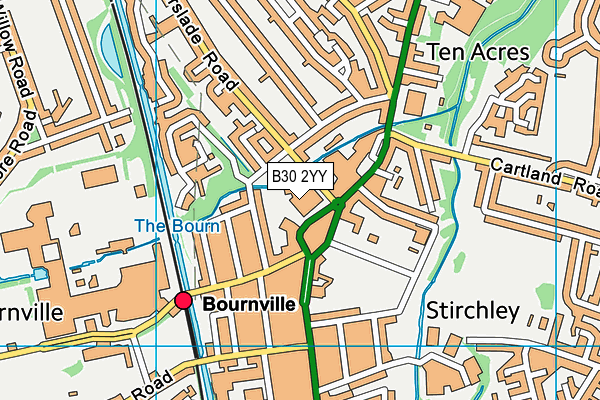 B30 2YY map - OS VectorMap District (Ordnance Survey)