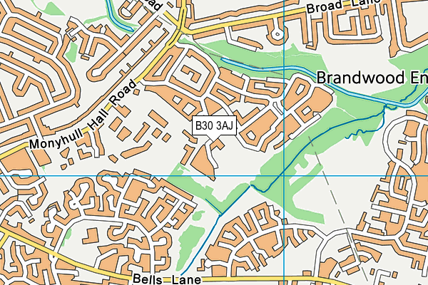 B30 3AJ map - OS VectorMap District (Ordnance Survey)