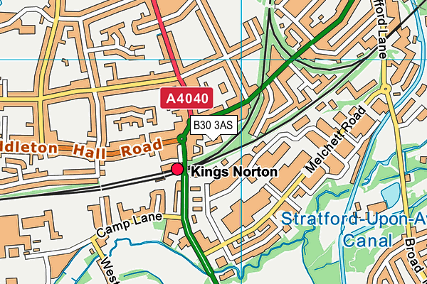 B30 3AS map - OS VectorMap District (Ordnance Survey)