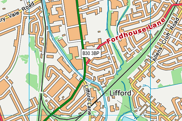 B30 3BP map - OS VectorMap District (Ordnance Survey)