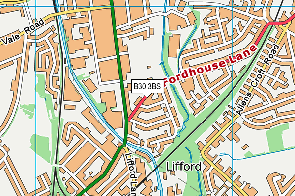 B30 3BS map - OS VectorMap District (Ordnance Survey)