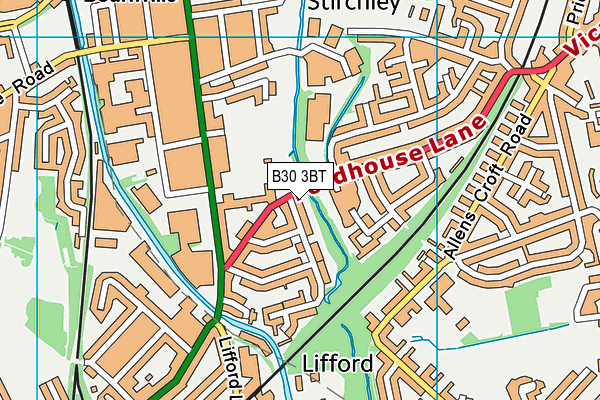 B30 3BT map - OS VectorMap District (Ordnance Survey)