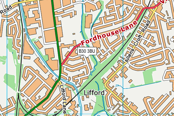 B30 3BU map - OS VectorMap District (Ordnance Survey)