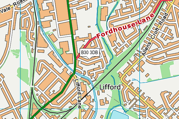 B30 3DB map - OS VectorMap District (Ordnance Survey)