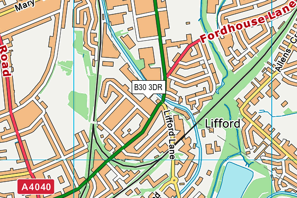 B30 3DR map - OS VectorMap District (Ordnance Survey)