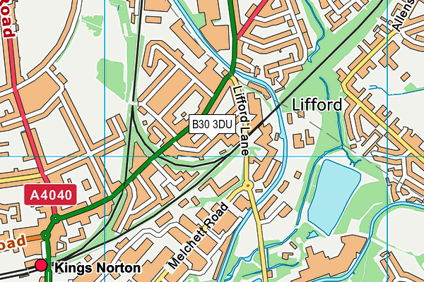 B30 3DU map - OS VectorMap District (Ordnance Survey)