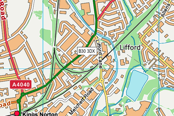 B30 3DX map - OS VectorMap District (Ordnance Survey)