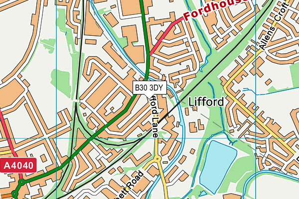 B30 3DY map - OS VectorMap District (Ordnance Survey)