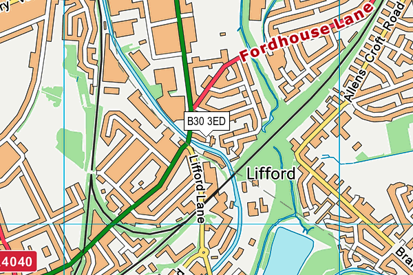 B30 3ED map - OS VectorMap District (Ordnance Survey)