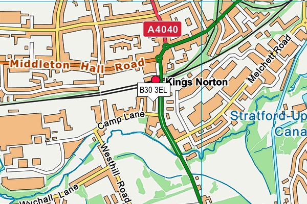 B30 3EL map - OS VectorMap District (Ordnance Survey)