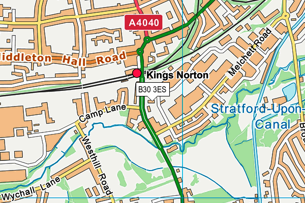 B30 3ES map - OS VectorMap District (Ordnance Survey)