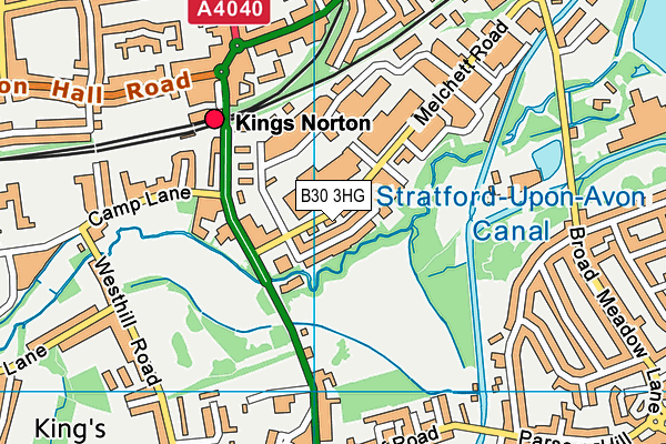 B30 3HG map - OS VectorMap District (Ordnance Survey)