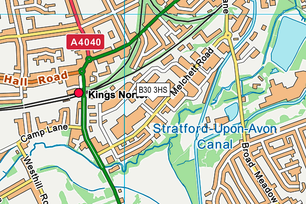 B30 3HS map - OS VectorMap District (Ordnance Survey)